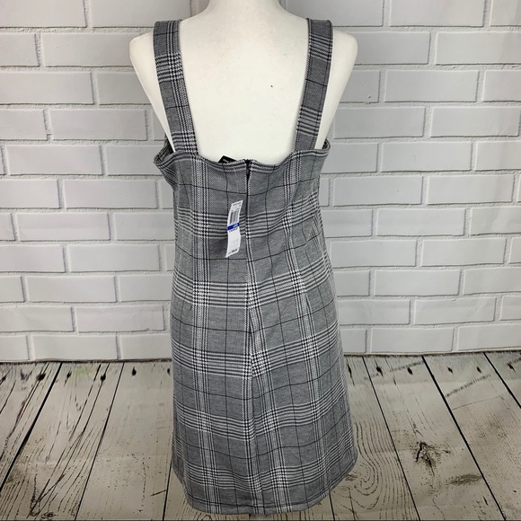 🔥PROJECT 28 NYC🔥BLACK & WHITE PLAID SLEEVELESS EMBROIDERED MINI DRESS L NWT - Picture 6 of 6